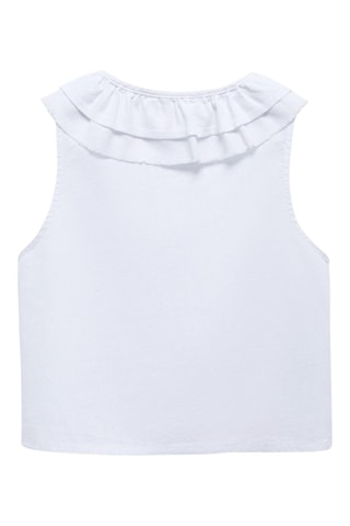Blouse lin à boutons - Blanc
