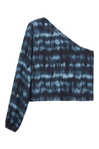 Blouse asymétrique imprimée - Bleu