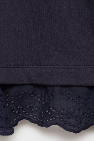 Sweat-shirt coton détails brodés - Bleu marine