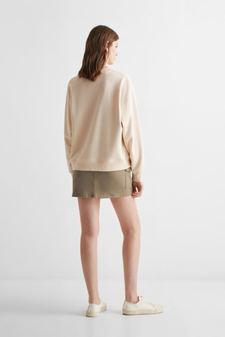 Sweat-shirt coton imprimé - Blanc cassé