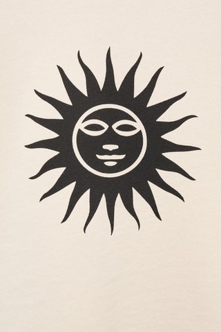 Sweat-shirt coton imprimé - Blanc cassé