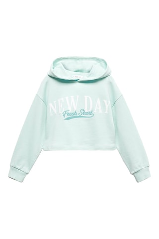 Sweat-shirt crop message - Bleu clair