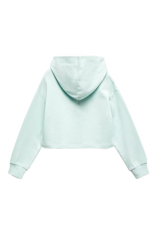 Sweat-shirt crop message - Bleu clair