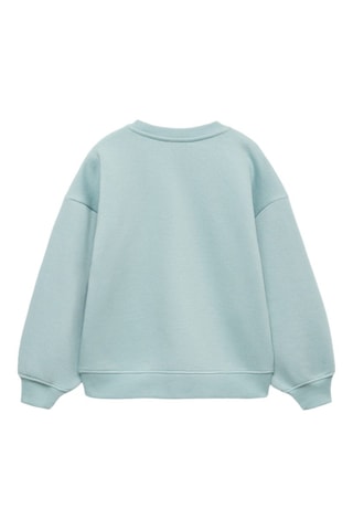 Sweat-shirt coton détails brodés - Vert d'eau