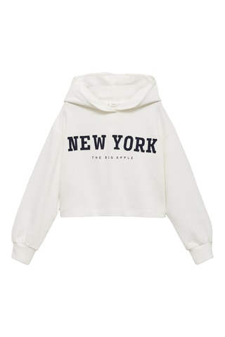 Sweat-shirt message brodé - Blanc cassé