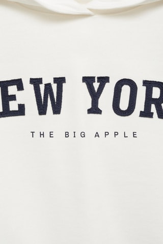 Sweat-shirt message brodé - Blanc cassé