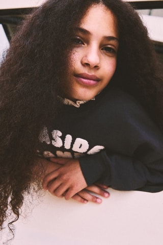 Sweat-shirt coton imprimé - Anthracite