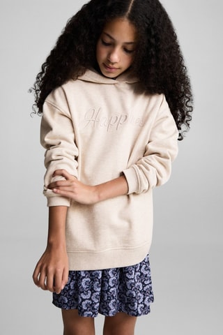 Sweat-shirt coton détails brodés - Sable