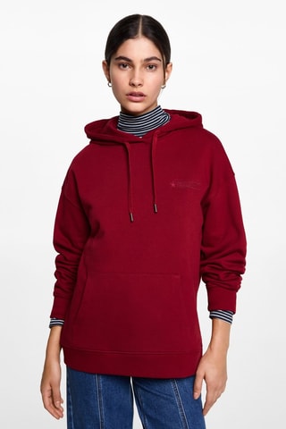 Sweat-shirt coton détails brodés - Vert