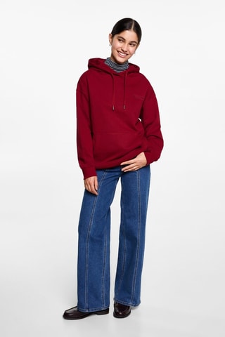 Sweat-shirt coton détails brodés - Vert