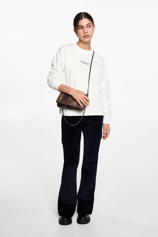 Sweat-shirt coton imprimé - Blanc cassé