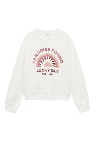 Sweat-shirt imprimé surf - Blanc cassé