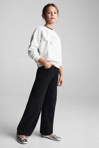 Sweat-shirt détail noeud - Blanc cassé