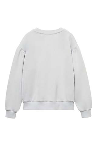 Sweat-shirt coton détails brodés - Bleu clair
