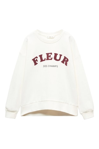 Sweat-shirt message coton - Blanc cassé