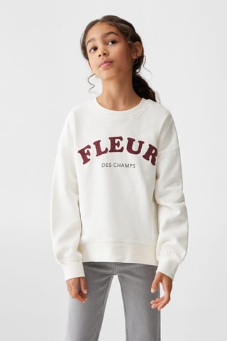 Sweat-shirt message coton - Blanc cassé