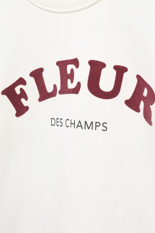 Sweat-shirt message coton - Blanc cassé