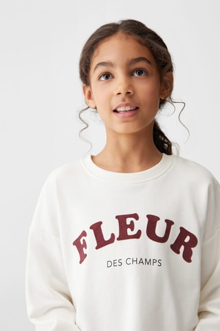 Sweat-shirt message coton - Blanc cassé