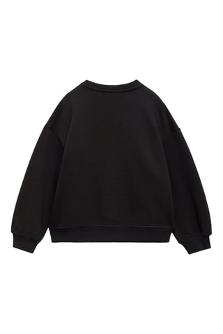 Sweat-shirt coton détails brodés - Noir