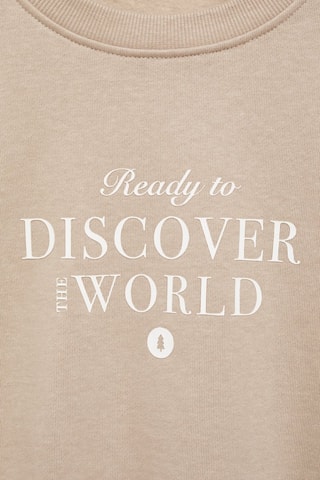 Sweat-shirt coton imprimé - Brun