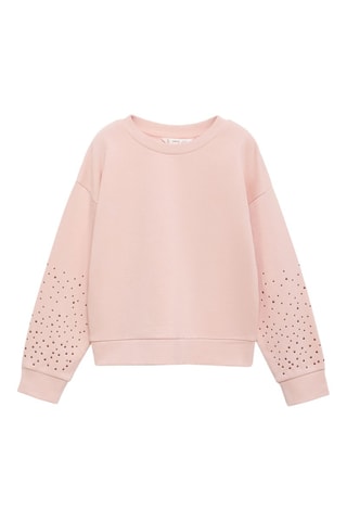 Sweat-shirt perlé - Rose clair