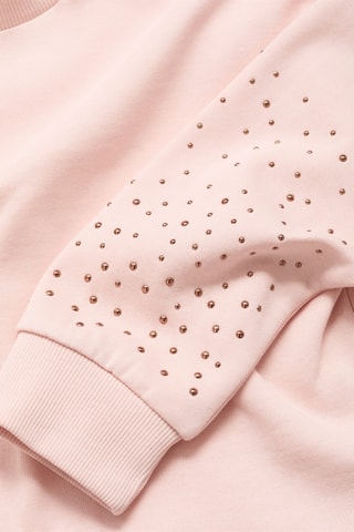 Sweat-shirt perlé - Rose clair