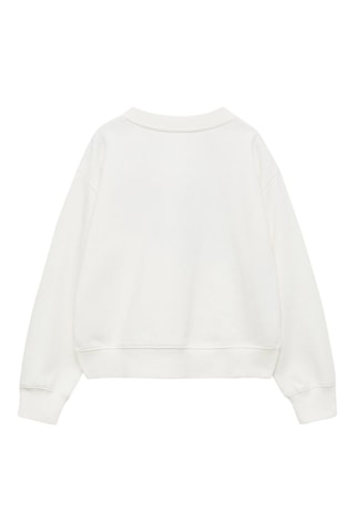 Sweat-shirt broderie florale - Blanc cassé