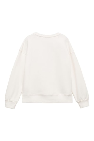 Sweat-shirt coton imprimé - Blanc cassé