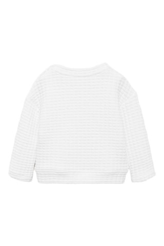 Sweat-shirt message texturé - Blanc cassé