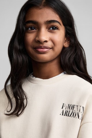 Sweat-shirt coton imprimé - Gris clair