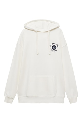 Sweat-shirt oversize imprimé - Blanc cassé