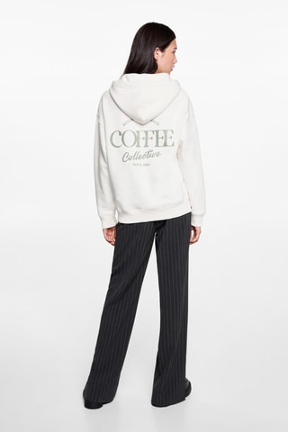 Sweater à capuche coton - Blanc cassé