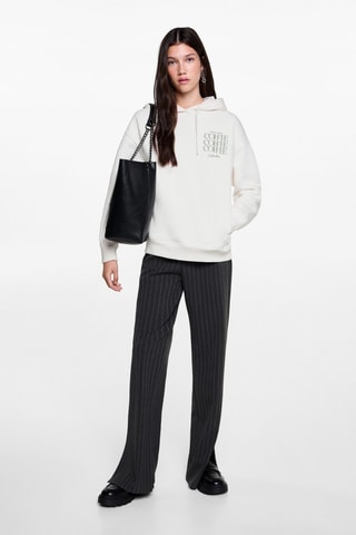 Sweater à capuche coton - Blanc cassé