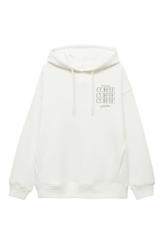 Sweater à capuche coton - Blanc cassé