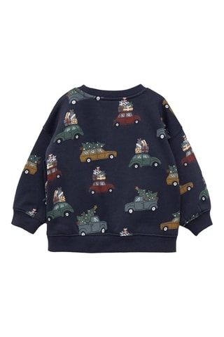 Sweat-shirt imprimé Noël - Bleu marine