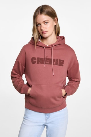 Sweat-shirt coton imprimé - Rose foncé