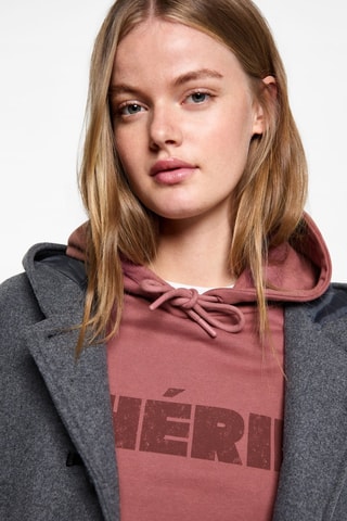 Sweat-shirt coton imprimé - Rose foncé