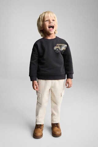 Sweat-shirt coton imprimé - Anthracite