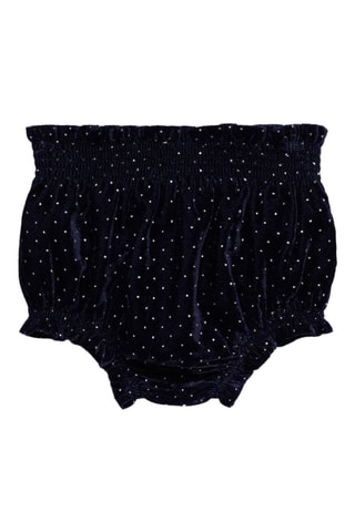 Short velours à pois - Bleu marine