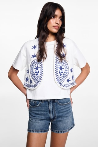 Short en jean droit - Bleu marine