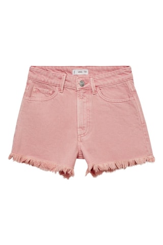 Short denim avec bas effiloché - Rose