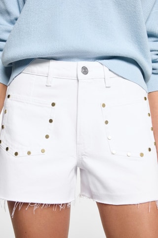 Short clouté - Blanc cassé