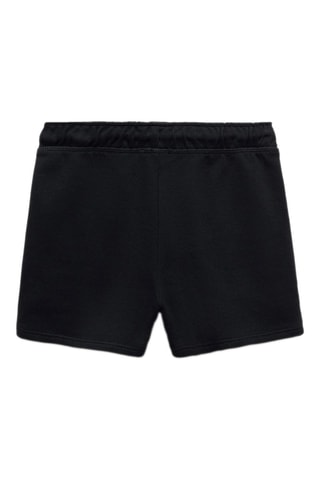 Short coton taille élastique - Noir