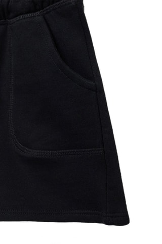 Short coton taille élastique - Noir