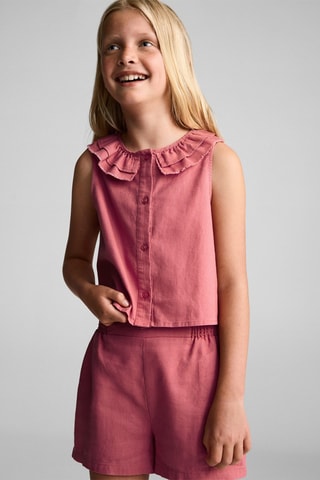 Short lin taille élastique - Fraise