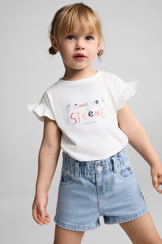 Short denim paperbag - Bleu clair