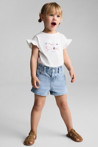 Short denim paperbag - Bleu clair