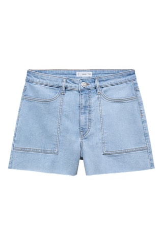 Short jean taille normale - Bleu