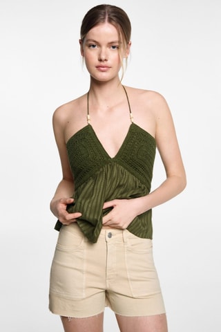 Short coton poches - Beige