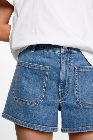 Short en jean poches - Bleu marine
